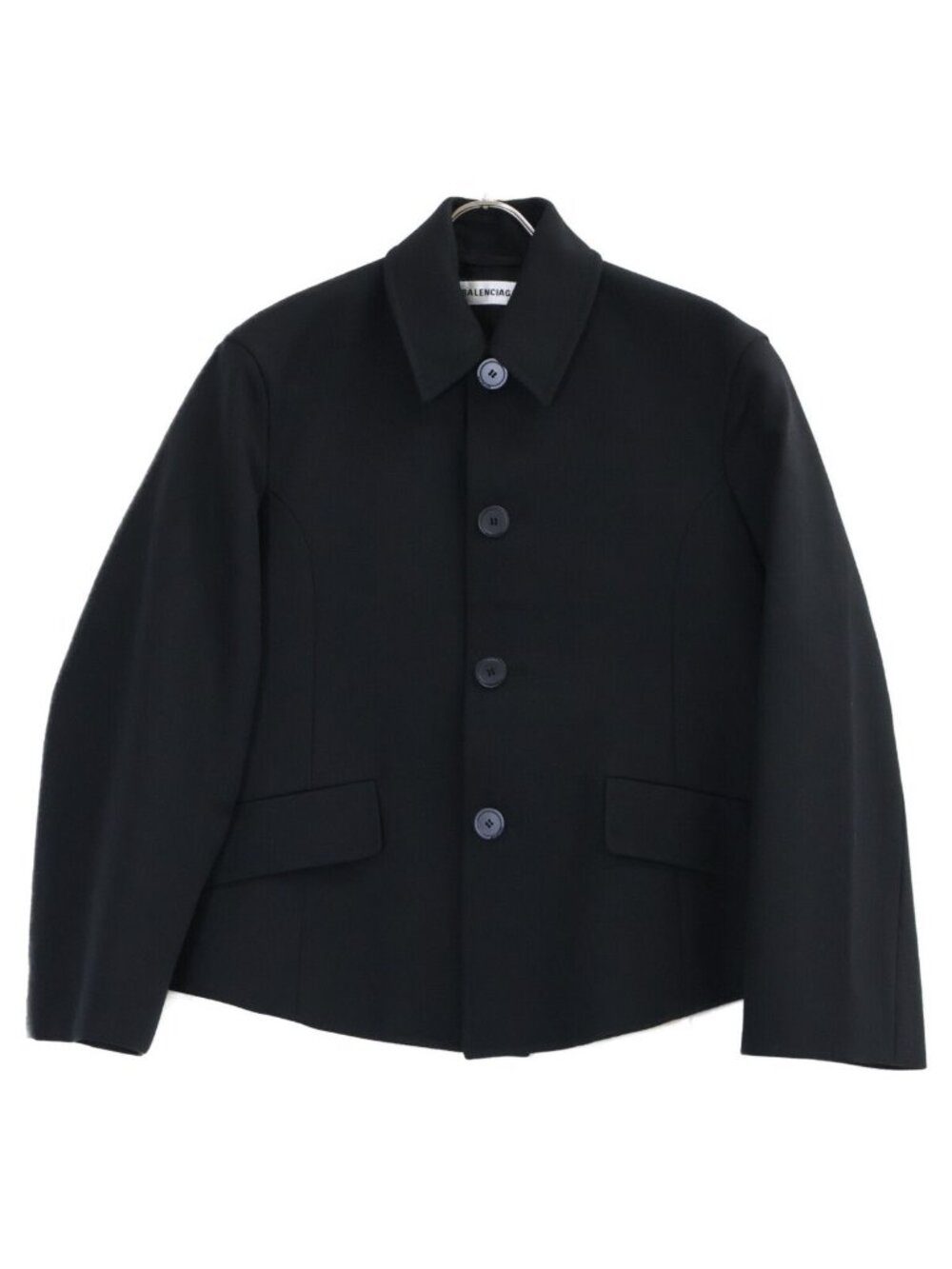 Balenciaga Black Deconstructed Wool Jacket 34